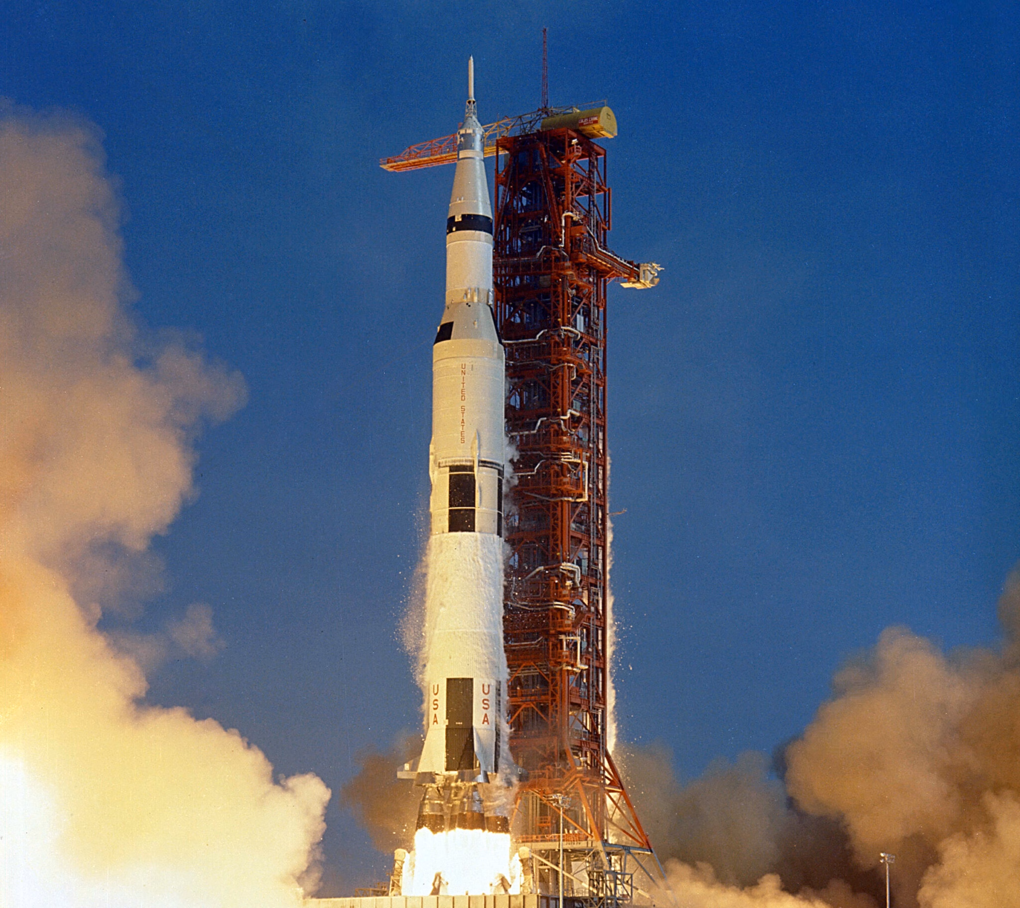 Photograph of Saturn V rocket launch - 1969 - Credit NASA