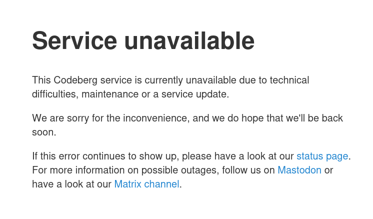 codeberg.org Service Unavailable - 2026-04-02