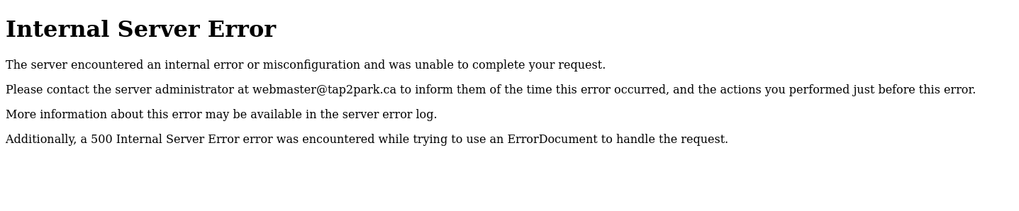 tap2park.ca - Internal Server Error 2026-04-03